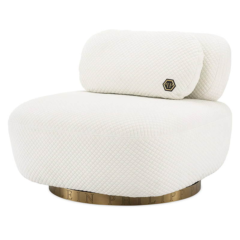Кресло Philipp Plein Chair Signature White Белый Золотой Кресло Philipp Plein Chair Signature White Белый Золотой в Костроме | Loft Concept