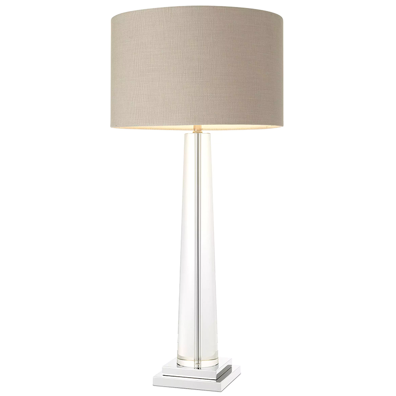 Настольная лампа Eichholtz Table Lamp Oasis Прозрачное Стекло Бежево-серый Никель Настольная лампа Eichholtz Table Lamp Oasis Прозрачное Стекло Бежево-серый Никель в Костроме | Loft Concept