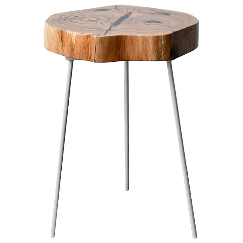 Приставной стол Lewys Industrial Metal Rust Side Table Белый Светлый дуб Приставной стол Lewys Industrial Metal Rust Side Table Белый Светлый дуб в Костроме | Loft Concept