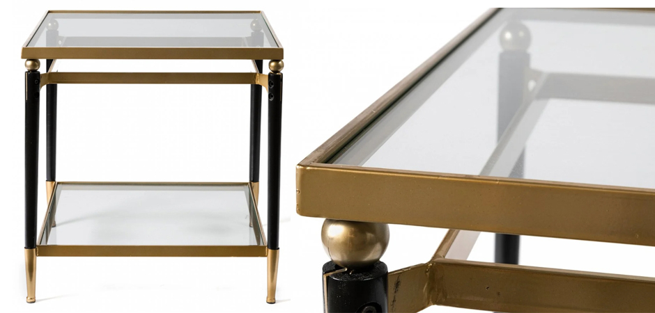 Приставной столик Black & Gold Table two-tier Приставной столик Black & Gold Table two-tier - Loft-Concept в Костроме