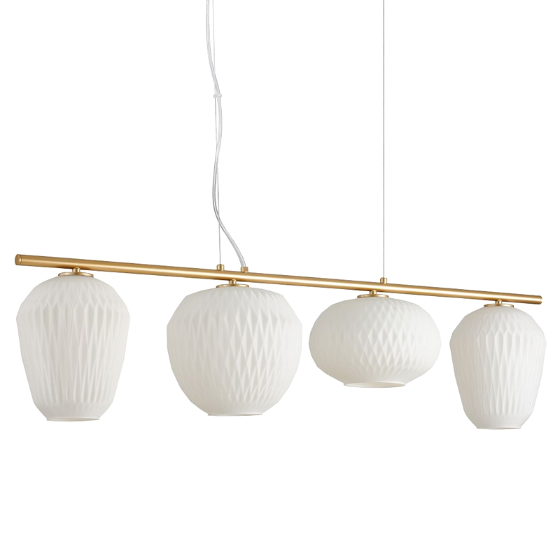 Люстра Foscarini c Белыми Плафонами матовое золото Белый Люстра Foscarini c Белыми Плафонами матовое золото Белый в Костроме | Loft Concept