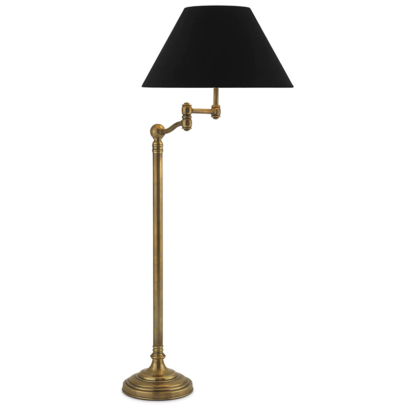 Торшер Eichholtz Floor Lamp Regis Brass Черный Винтажная латунь Торшер Eichholtz Floor Lamp Regis Brass Черный Винтажная латунь в Костроме | Loft Concept