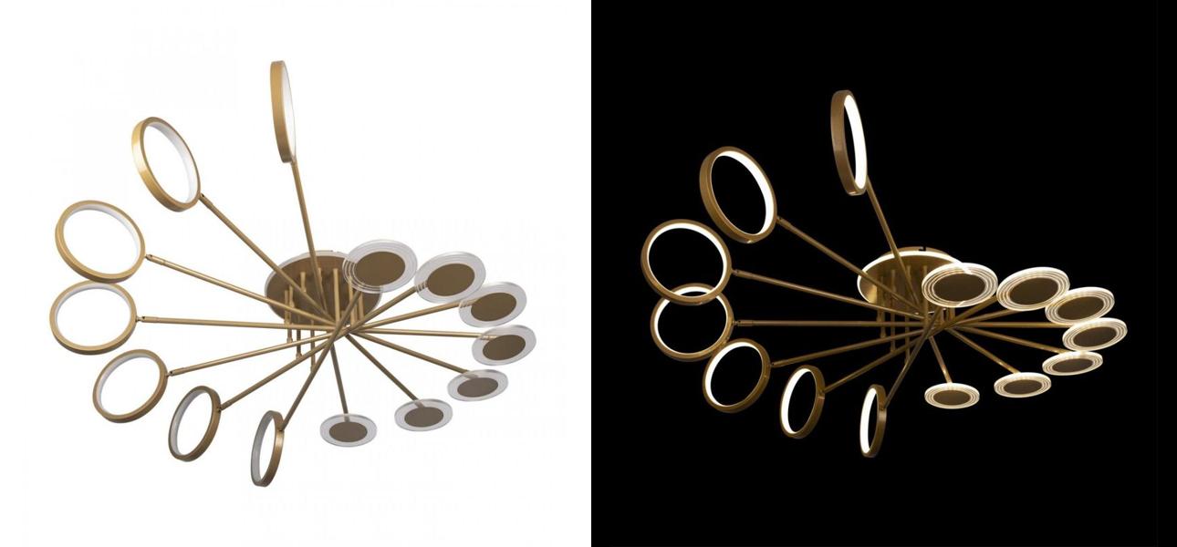 Люстра светодиодная BENDIK LIGHTING Gold 14 плафонов - фото №1