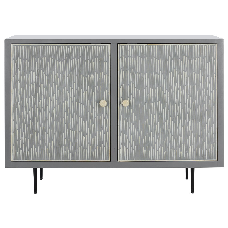 Буфет инкрустированный Inlaid Bone gray Серый Белый Буфет инкрустированный Inlaid Bone gray Серый Белый в Костроме | Loft Concept