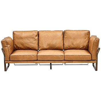 Диван кожаный Didier Beige Leather Sofa Бежевый Диван кожаный Didier Beige Leather Sofa Бежевый в Костроме | Loft Concept