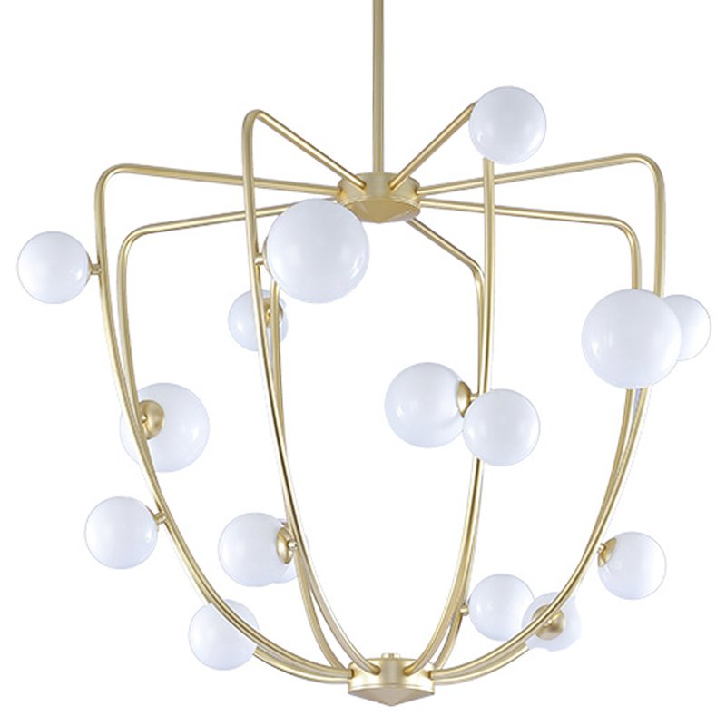 Люстра Cherry Bomb Cage Chandelier CB.36.01 Латунь Прозрачный белый Люстра Cherry Bomb Cage Chandelier CB.36.01 Латунь Прозрачный белый в Костроме | Loft Concept