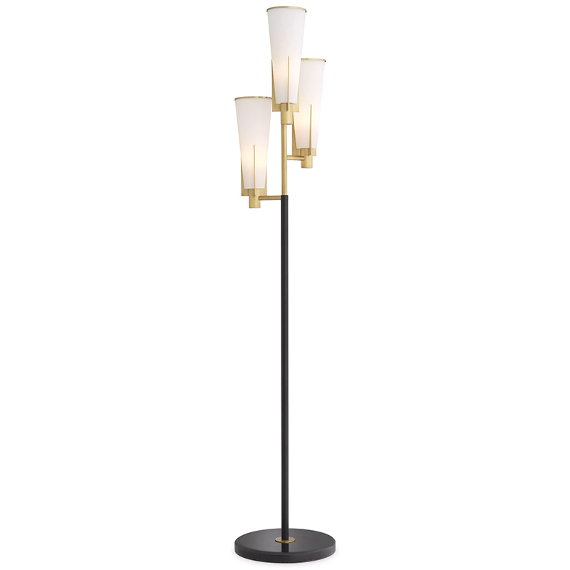 Торшер Eichholtz Floor Lamp Dino Белый Латунь Черный Мрамор Nero Торшер Eichholtz Floor Lamp Dino Белый Латунь Черный Мрамор Nero в Костроме | Loft Concept