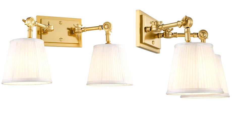 Бра Wall Lamp Wentworth Double Gold+White Бра Wall Lamp Wentworth Double Gold+White - Loft-Concept в Костроме