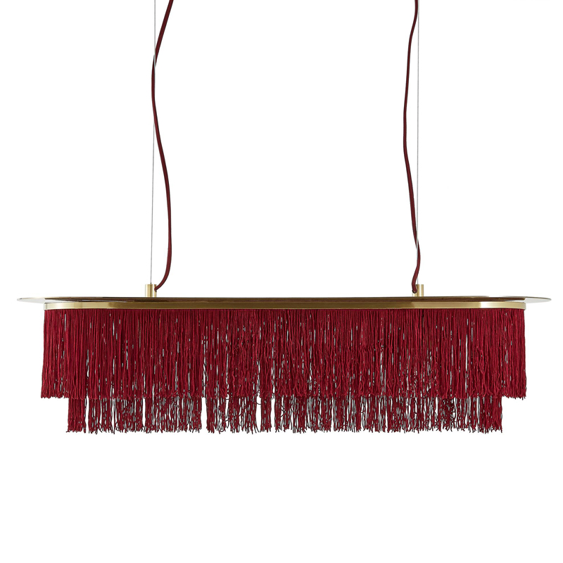 Люстра Houtique Linear Chandelier Burgundy Бургундский красный Латунь Люстра Houtique Linear Chandelier Burgundy Бургундский красный Латунь в Костроме | Loft Concept