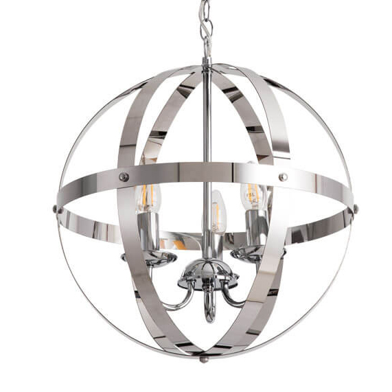 Люстра Metal Stripes Ball Хром Люстра Metal Stripes Ball Хром в Костроме | Loft Concept