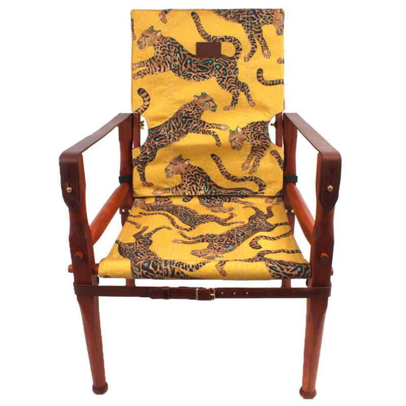 Кресло Сафари с орнаментом Roorkhee Chair Оранжевый Кресло Сафари с орнаментом Roorkhee Chair Оранжевый в Костроме | Loft Concept