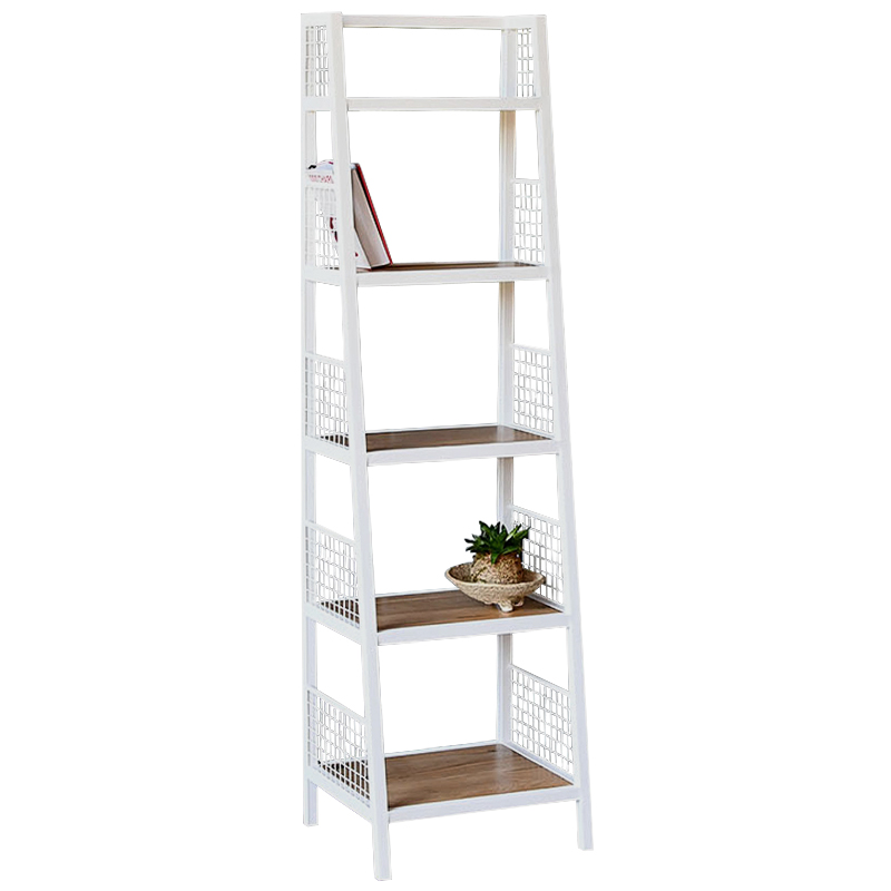 Стеллаж Kiyan Industrial Metal Rust Rack Белый Древесина Стеллаж Kiyan Industrial Metal Rust Rack Белый Древесина в Костроме | Loft Concept