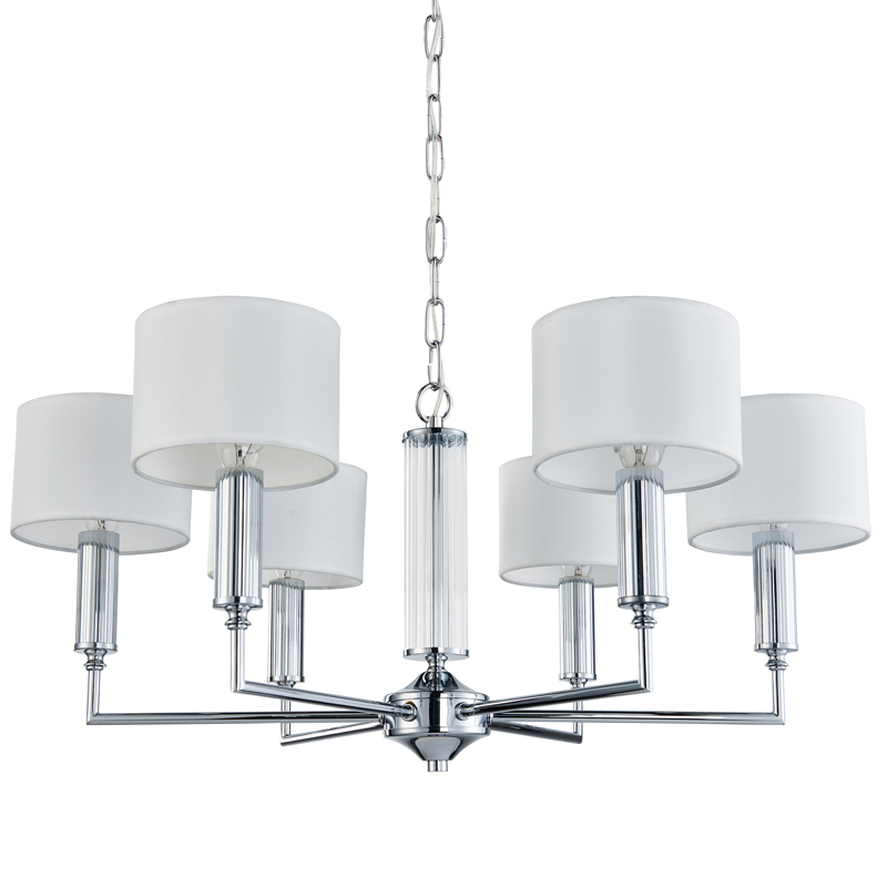 Люстра Laurent Chandelier white 66 Хром Белый Прозрачный Люстра Laurent Chandelier white 66 Хром Белый Прозрачный в Костроме | Loft Concept