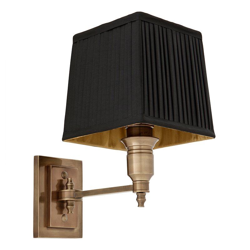 Бра Wall Lamp Lexington Single Brass+Black Латунь Античная полированная Черный Бра Wall Lamp Lexington Single Brass+Black Латунь Античная полированная Черный в Костроме | Loft Concept