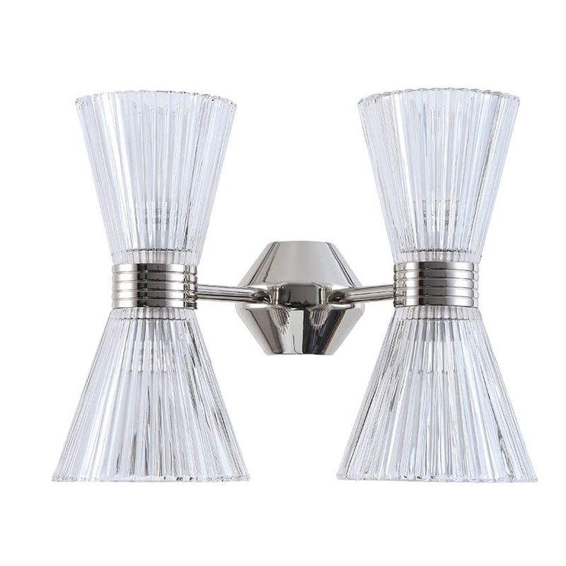Бра Glass Horn Light matt nickel 4 Никель Сатин Прозрачное Стекло Бра Glass Horn Light matt nickel 4 Никель Сатин Прозрачное Стекло в Костроме | Loft Concept