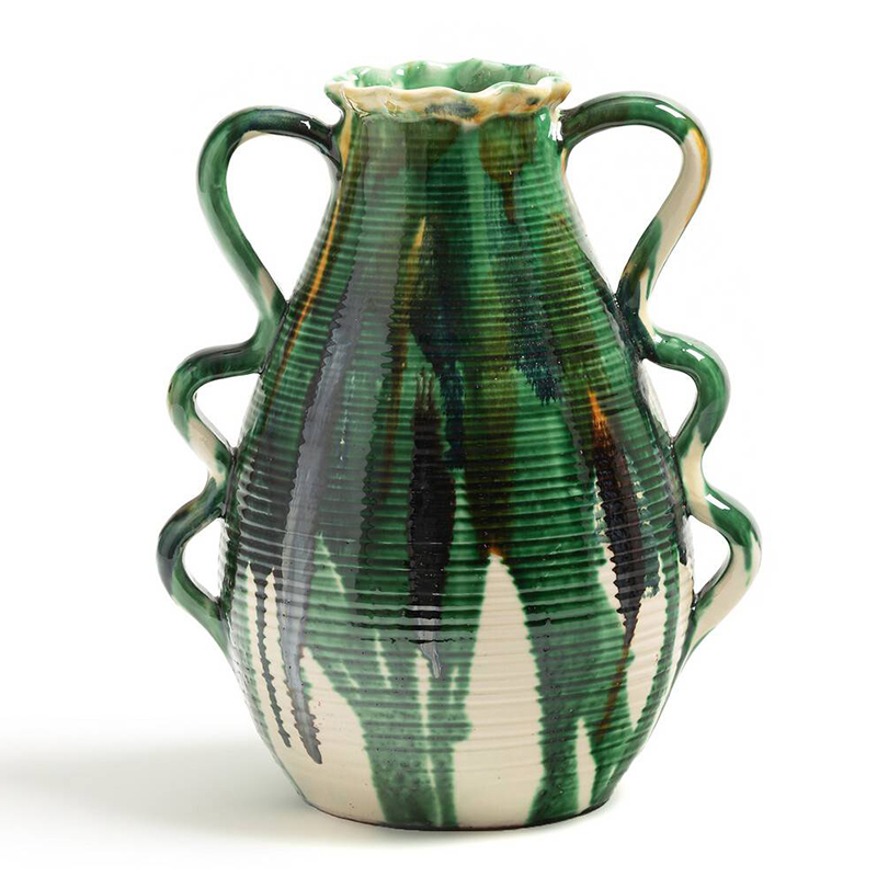 Ваза Faience Vase II Белый Зеленый Желтый Синий Ваза Faience Vase II Белый Зеленый Желтый Синий в Костроме | Loft Concept