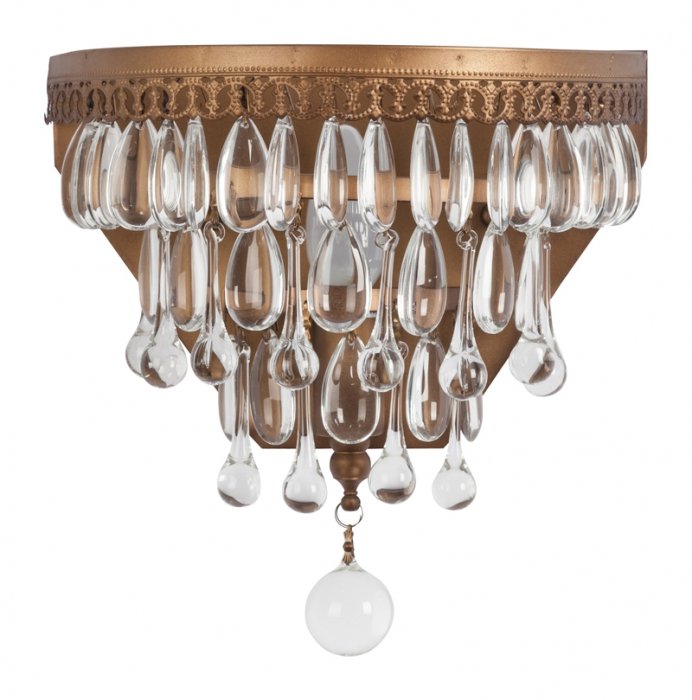 Бра Clarissa Glass Drop Sconce Бронза Бра Clarissa Glass Drop Sconce Бронза в Костроме | Loft Concept