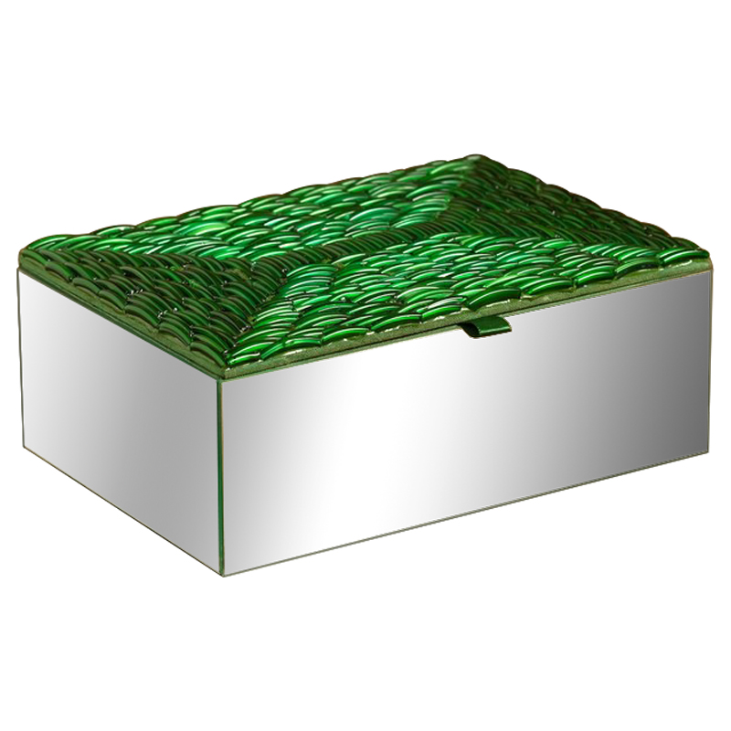 Шкатулка Green Scales Mirrored Box Зеленый Зеркало Шкатулка Green Scales Mirrored Box Зеленый Зеркало в Костроме | Loft Concept