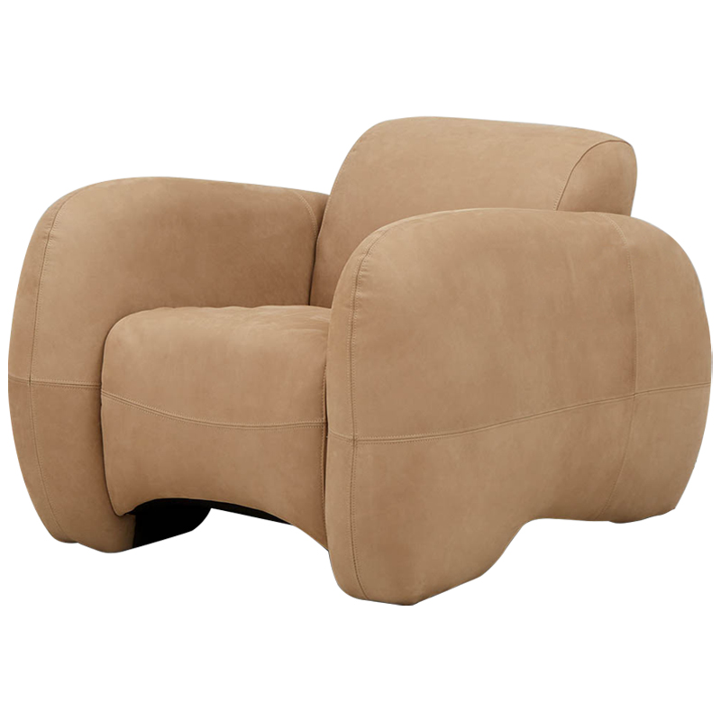 Кресло Bruno Cozy Leather Armchair Песочный Кресло Bruno Cozy Leather Armchair Песочный в Костроме | Loft Concept