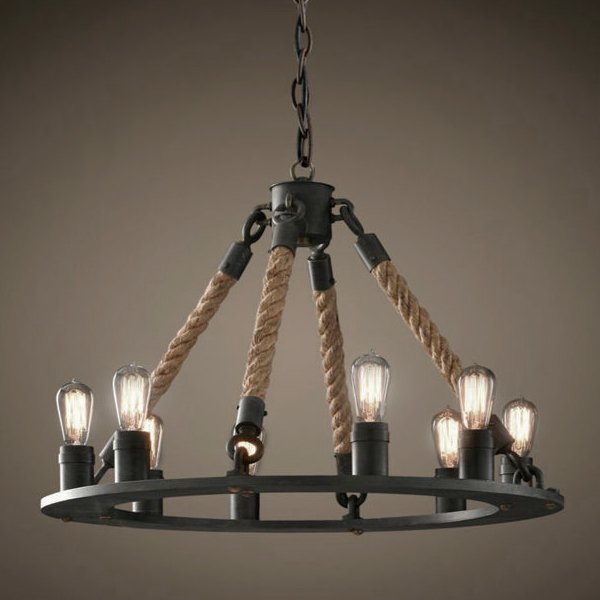 Люстра Loft Old Castle Rope Chandelier Черный Люстра Loft Old Castle Rope Chandelier Черный в Костроме | Loft Concept