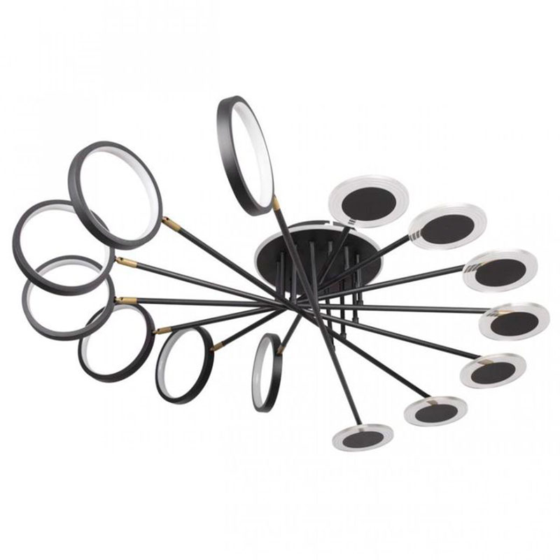 Люстра светодиодная BENDIK LIGHTING Black 14 плафонов Черный Прозрачный Люстра светодиодная BENDIK LIGHTING Black 14 плафонов Черный Прозрачный в Костроме | Loft Concept