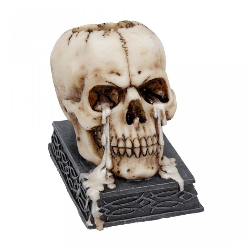 Подсвечник Skull Candlestick Серый Коричневый Подсвечник Skull Candlestick Серый Коричневый в Костроме | Loft Concept