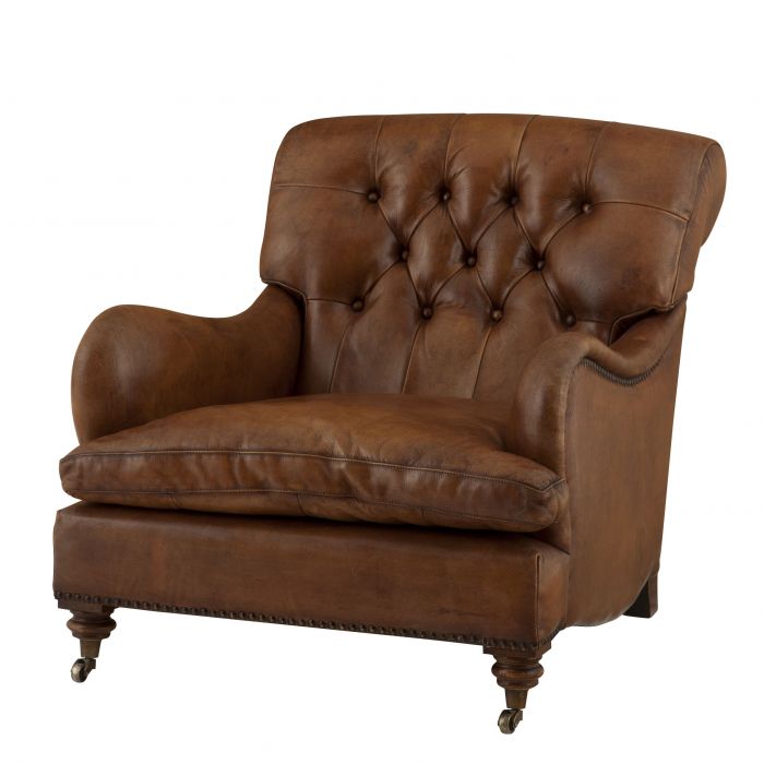 Кресло Eichholtz Chair Caledonian Коричневый Латунь Античная полированная Кресло Eichholtz Chair Caledonian Коричневый Латунь Античная полированная в Костроме | Loft Concept