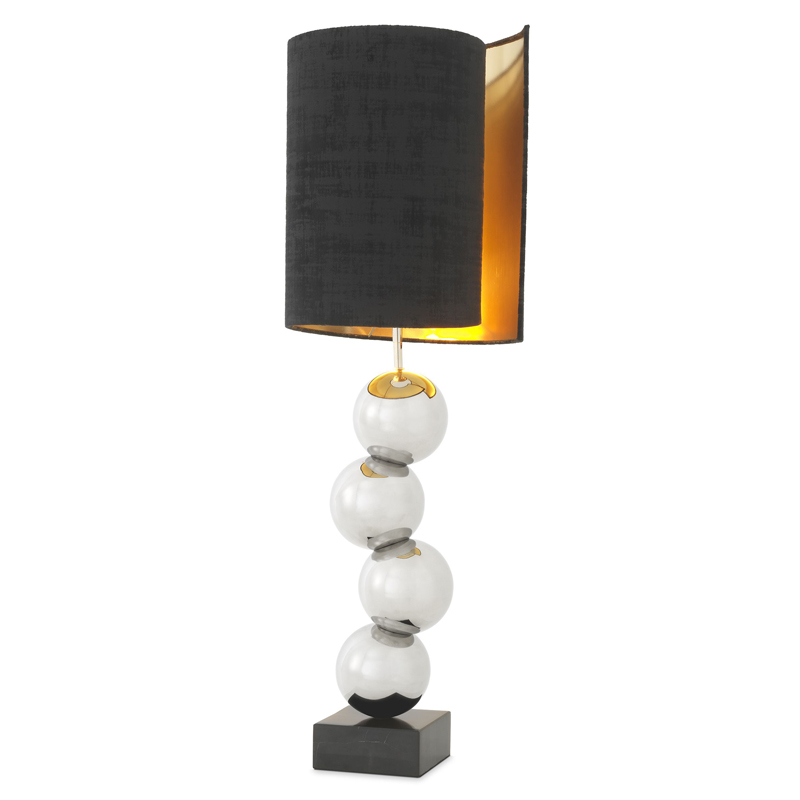 Настольная лампа Eichholtz Table Lamp Aerion Nickel Черный Никель Черный Мрамор Nero Настольная лампа Eichholtz Table Lamp Aerion Nickel Черный Никель Черный Мрамор Nero в Костроме | Loft Concept