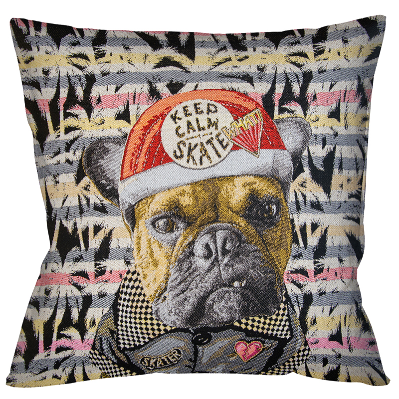 Декоративная подушка Skate Bulldog Мульти Декоративная подушка Skate Bulldog Мульти в Костроме | Loft Concept