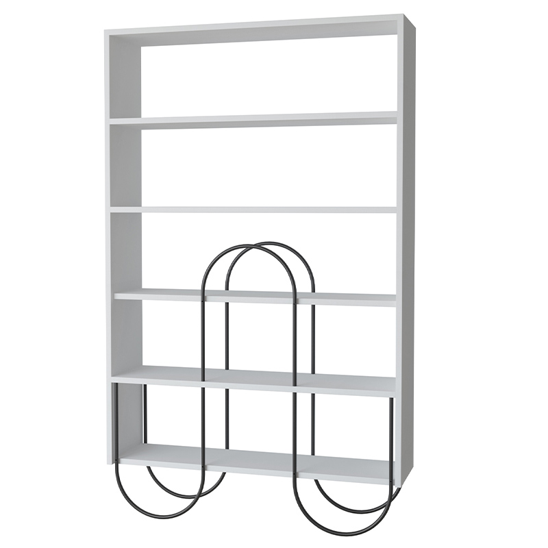 Стеллаж прямой белый с 5-ю открытыми полками NORFOLK BOOKCASE WHITE Черный Белый Стеллаж прямой белый с 5-ю открытыми полками NORFOLK BOOKCASE WHITE Черный Белый в Костроме | Loft Concept