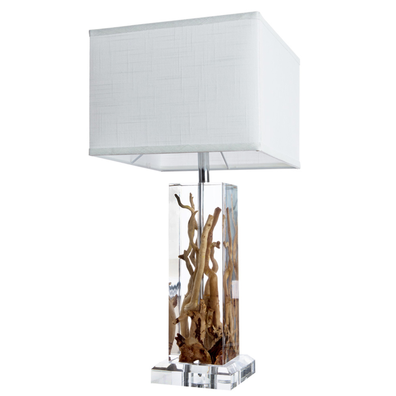 Настольная лампа Kisimi Table Lamp II Белый Коричневый Хром Настольная лампа Kisimi Table Lamp II Белый Коричневый Хром в Костроме | Loft Concept