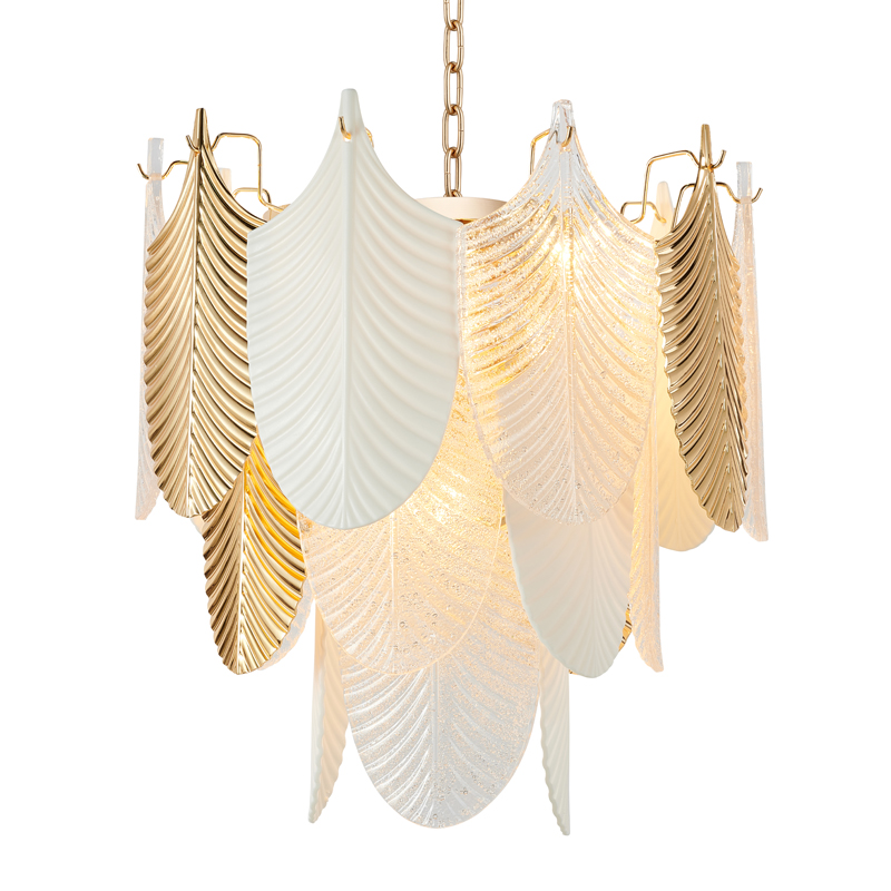 Люстра Abelia Chandelier 48 Золотой Белый Прозрачный Люстра Abelia Chandelier 48 Золотой Белый Прозрачный в Костроме | Loft Concept