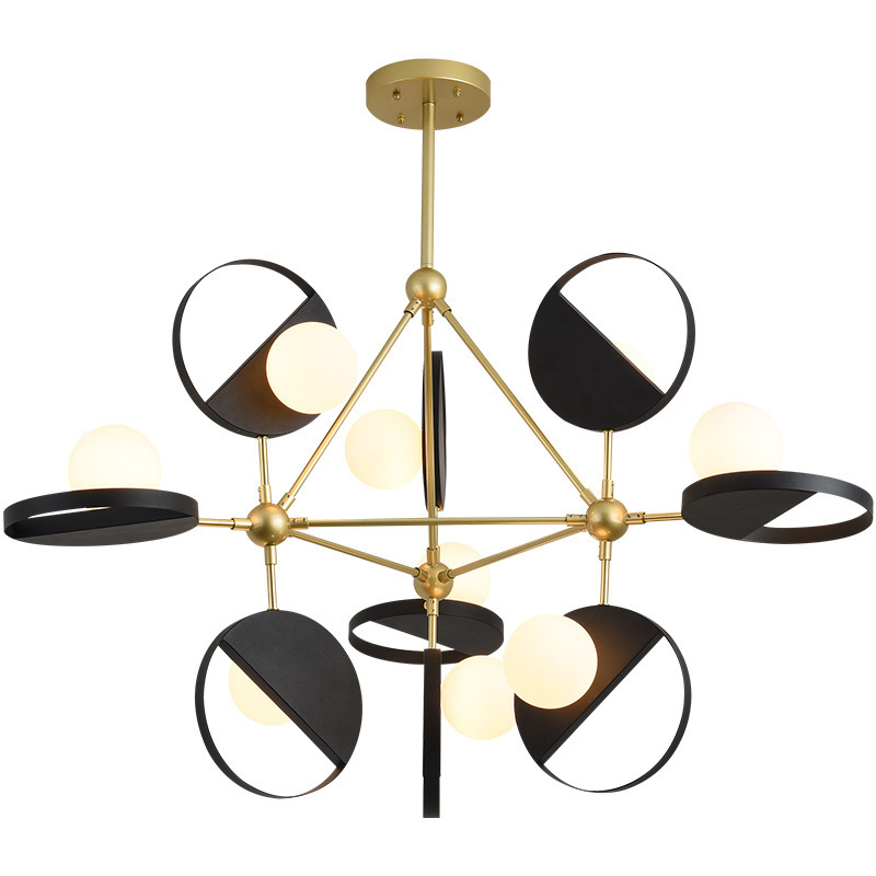 Люстра Travis Chandelier Золотой Черный Белый Люстра Travis Chandelier Золотой Черный Белый в Костроме | Loft Concept