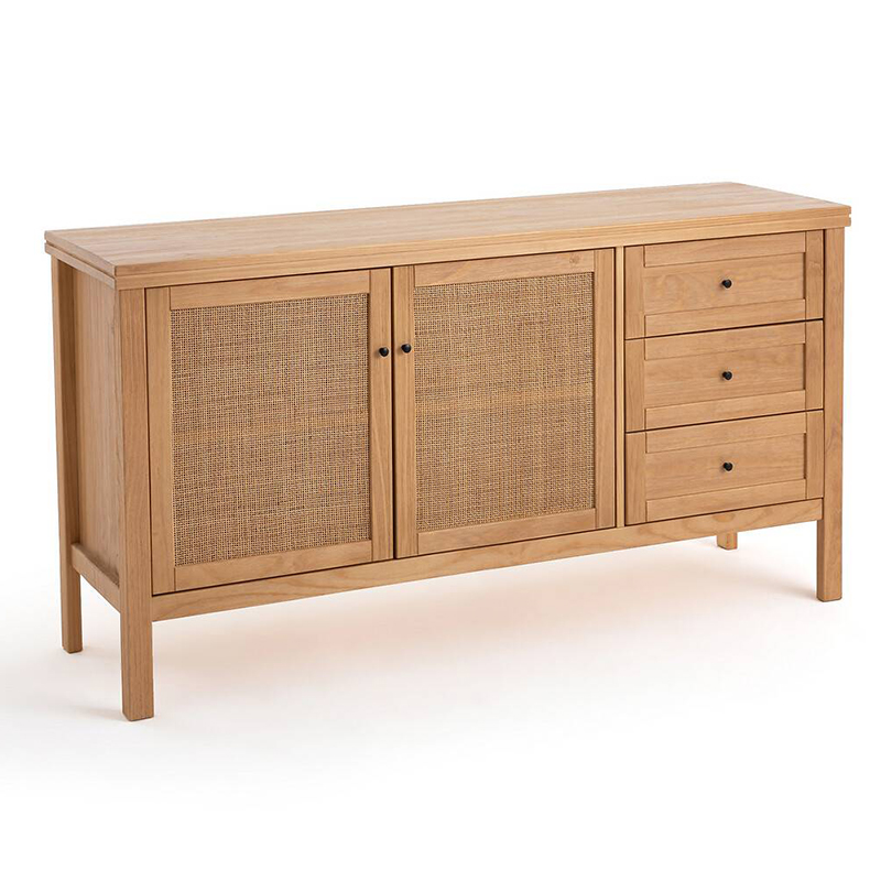 Комод в скандинавском стиле с 2-мя плетеными дверцами Niels Wicker Chest of drawers Древесина Комод в скандинавском стиле с 2-мя плетеными дверцами Niels Wicker Chest of drawers Древесина в Костроме | Loft Concept