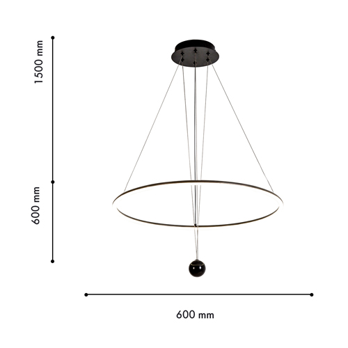 Светодиодная люстра Black LED Circle and Ball Lamp Светодиодная люстра Black LED Circle and Ball Lamp в Костроме