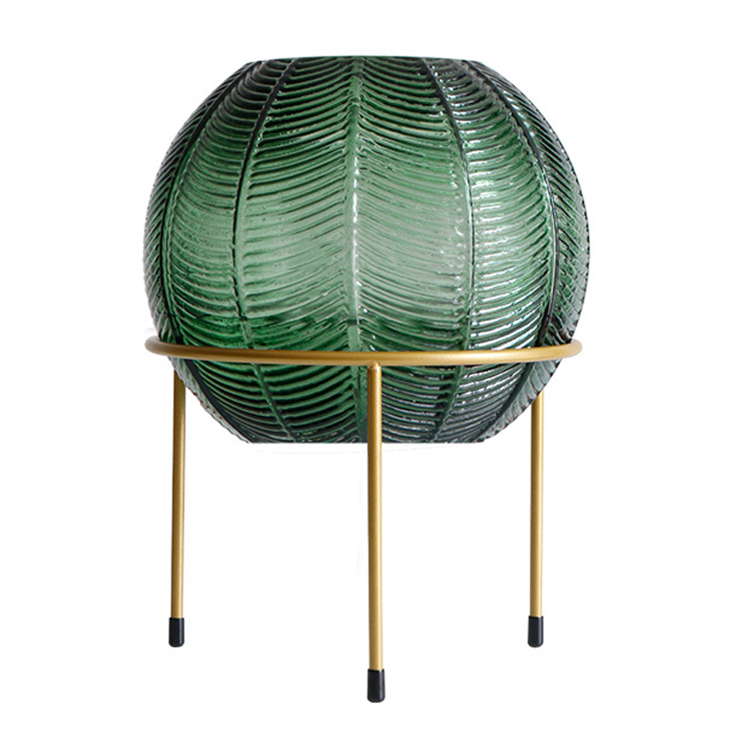 Ваза на подставке Vase Golden Throat Ball Зеленый Золотой Ваза на подставке Vase Golden Throat Ball Зеленый Золотой в Костроме | Loft Concept