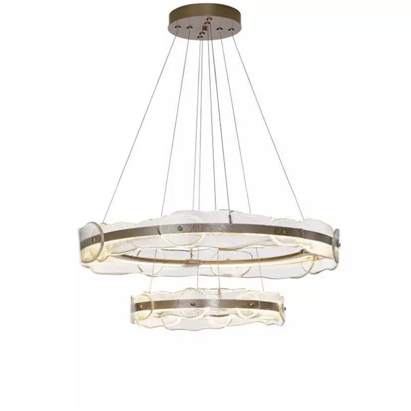 Люстра golden 2 RING horizontal chandelier Прозрачный Латунь Люстра golden 2 RING horizontal chandelier Прозрачный Латунь в Костроме | Loft Concept