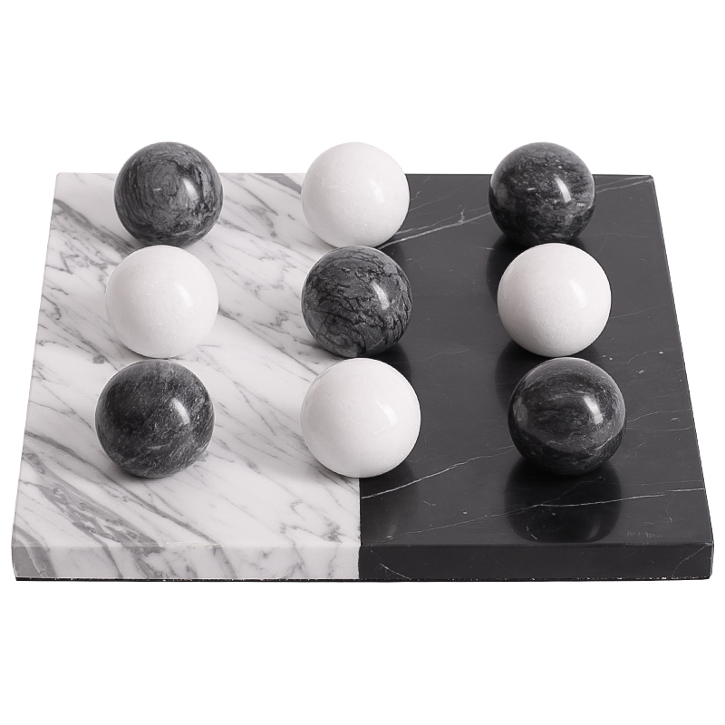 Аксессуар для интерьера Marble Board and Balls Черный Мрамор Nero Белый Мрамор Bianco Белый Аксессуар для интерьера Marble Board and Balls Черный Мрамор Nero Белый Мрамор Bianco Белый в Костроме | Loft Concept