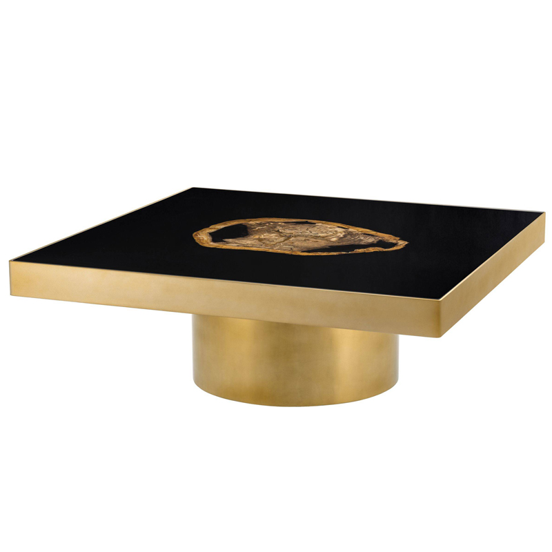Кофейный стол Eichholtz Coffee Table Villirs матовое золото Черный Коричневый Кофейный стол Eichholtz Coffee Table Villirs матовое золото Черный Коричневый в Костроме | Loft Concept