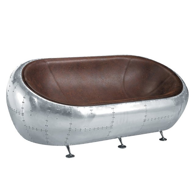 Диван Canape Egg Aviator sofa Алюминий Коричневый Диван Canape Egg Aviator sofa Алюминий Коричневый в Костроме | Loft Concept