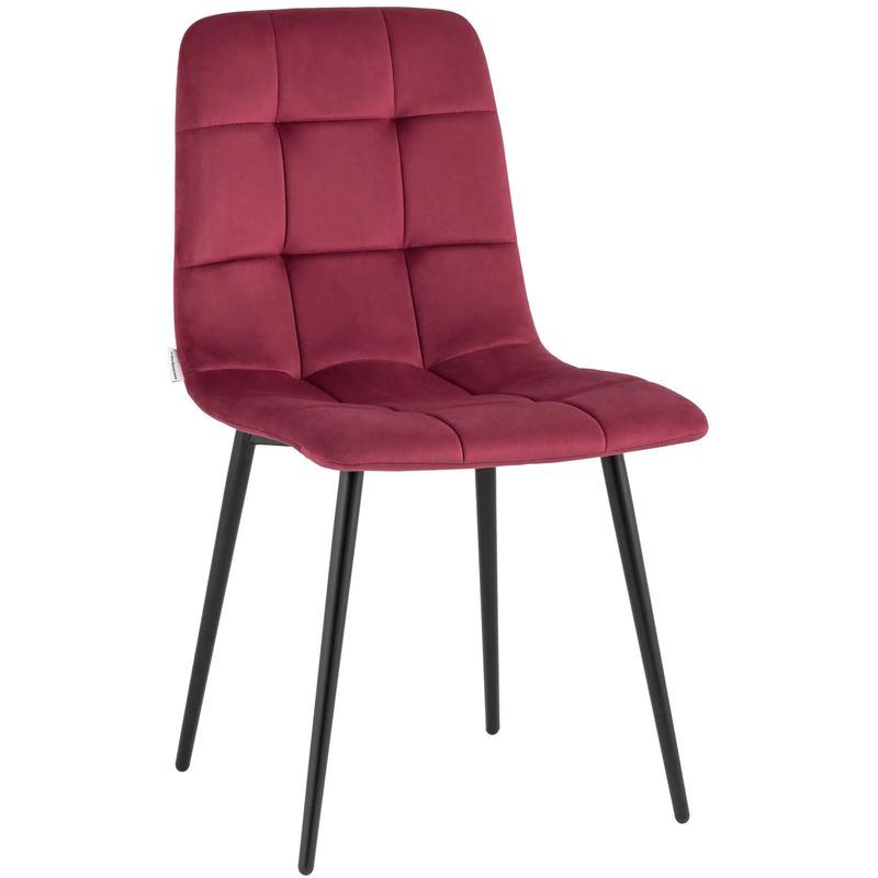 Стул NANCY Chair Малиновый Велюр Малиновый (Crimson) Черный Стул NANCY Chair Малиновый Велюр Малиновый (Crimson) Черный в Костроме | Loft Concept