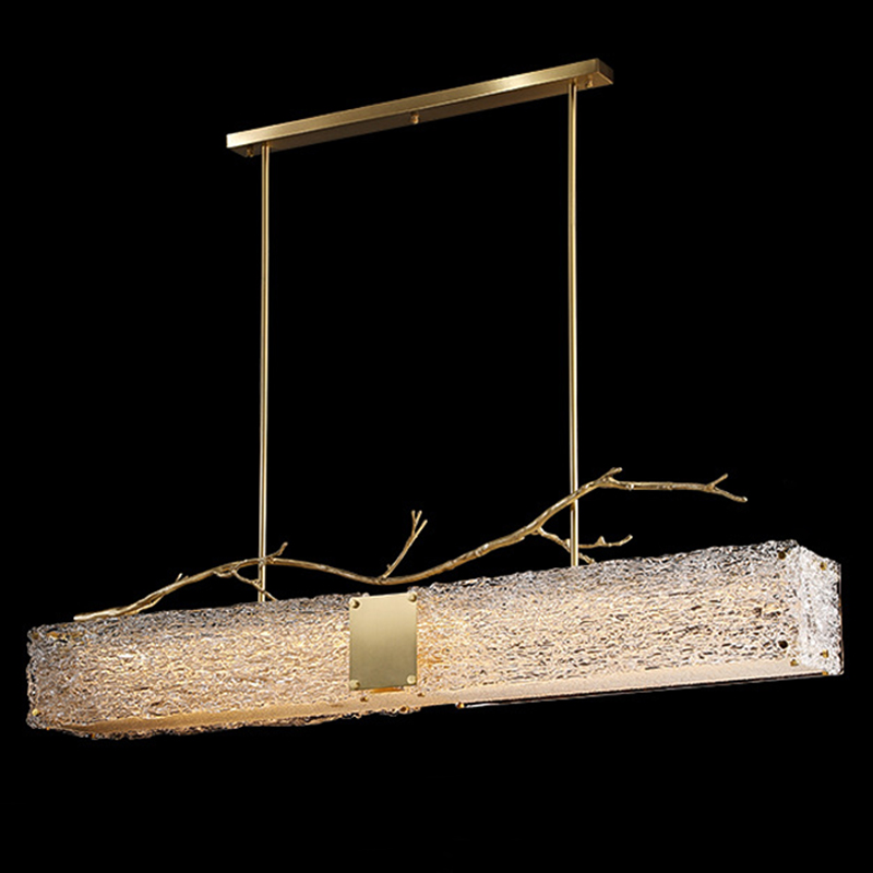Линейная люстра Golden Branch Glass Chandelier Золотой Прозрачное Стекло Линейная люстра Golden Branch Glass Chandelier Золотой Прозрачное Стекло в Костроме | Loft Concept
