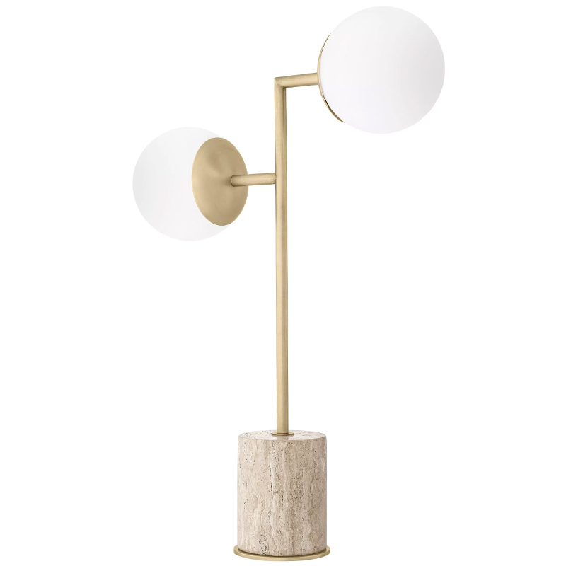 Настольная лампа Eichholtz Table Lamp Zanotta Бежево-серый Латунь Белый Настольная лампа Eichholtz Table Lamp Zanotta Бежево-серый Латунь Белый в Костроме | Loft Concept