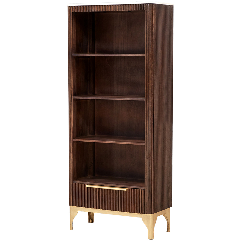 Стеллаж Emmett Wood Rack Коричневый Латунь Белый Стеллаж Emmett Wood Rack Коричневый Латунь Белый в Костроме | Loft Concept