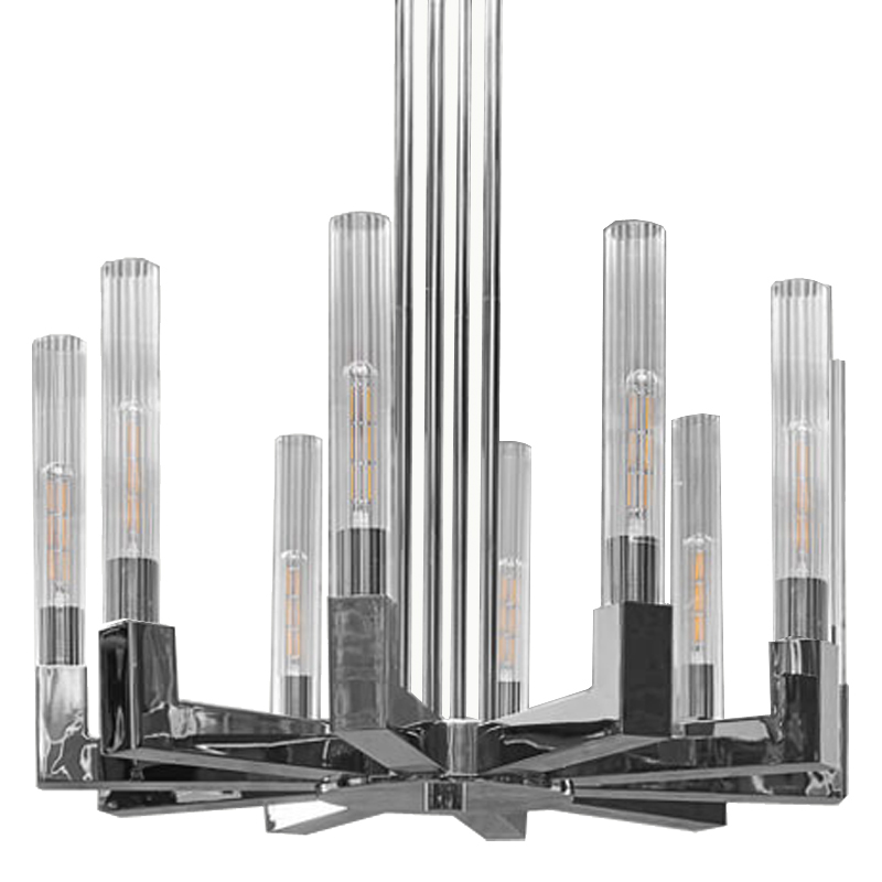Люстра RH CANELLE Round Chandelier 10 Modern Chrome Хром Люстра RH CANELLE Round Chandelier 10 Modern Chrome Хром в Костроме | Loft Concept