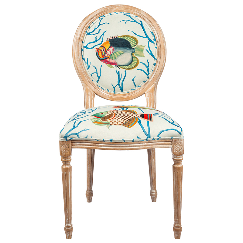 Мягкий стул Seabed Print 6 Мульти Бежевый Мягкий стул Seabed Print 6 Мульти Бежевый в Костроме | Loft Concept