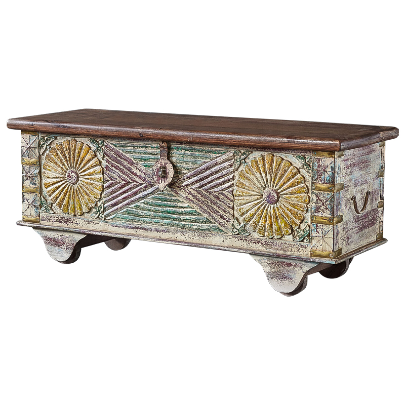 Сундук резной Advaith Carved Antique Chest Бежевый Мульти Коричневый Сундук резной Advaith Carved Antique Chest Бежевый Мульти Коричневый в Костроме | Loft Concept