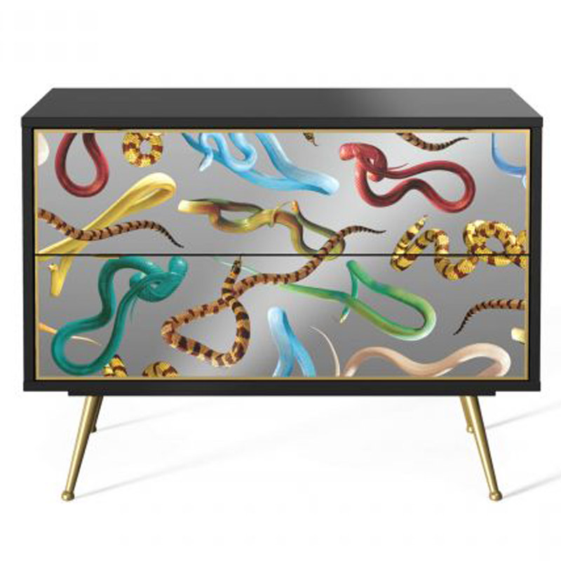 Комод Seletti Chest of Two Drawers Snakes Мульти Черный Золотой Шампань Комод Seletti Chest of Two Drawers Snakes Мульти Черный Золотой Шампань в Костроме | Loft Concept