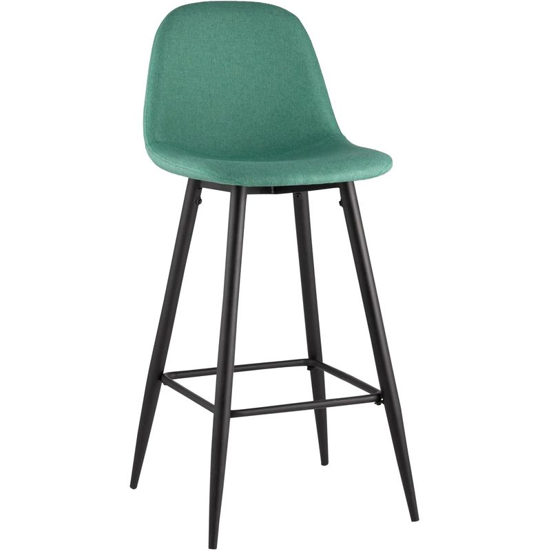 Барный Стул Archie Chair Зеленая Рогожка Зеленый Черный Барный Стул Archie Chair Зеленая Рогожка Зеленый Черный в Костроме | Loft Concept