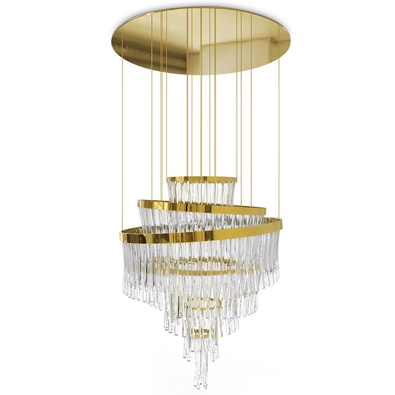 Люстра Luxxu Babel Chandelier Глянцевое золото Прозрачное Стекло Люстра Luxxu Babel Chandelier Глянцевое золото Прозрачное Стекло в Костроме | Loft Concept